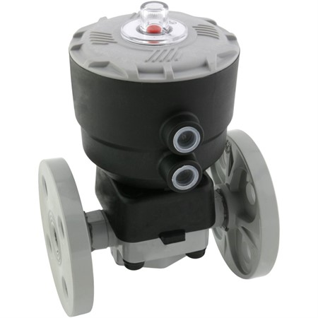 DKOC/NO, flenset DIN PN10/16 pneumatisk